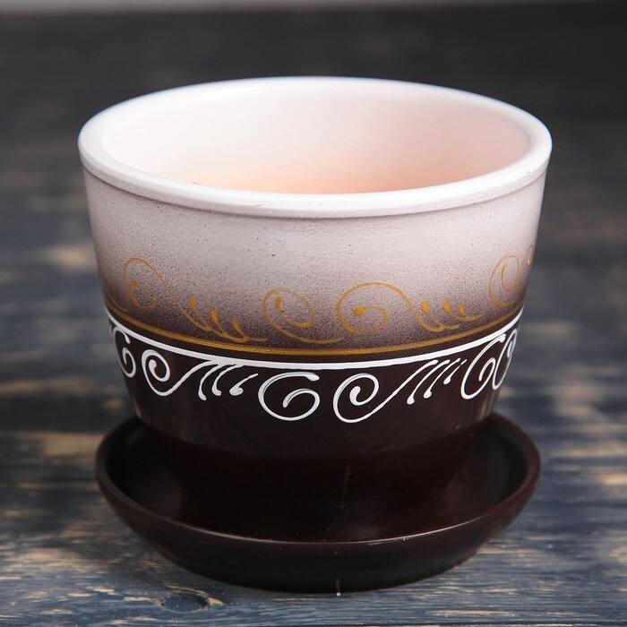 Горшок цветочный Лилия 1 литр с подставкой - купить с доставкой по ...