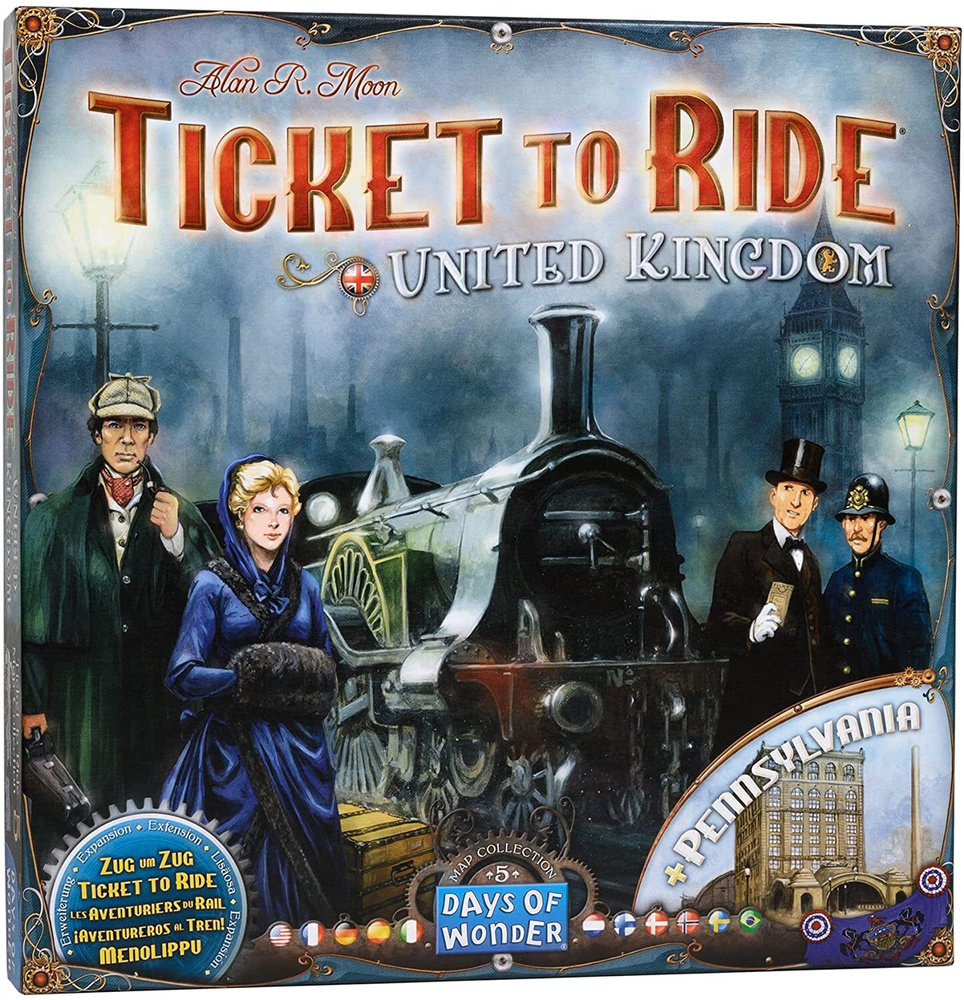 Настольная игра Ticket to Ride - Map Collection 5: United Kingdom &  Pennsylvania (дополнение) - на английском языке - купить с доставкой по  выгодным ценам в интернет-магазине OZON (897153964)