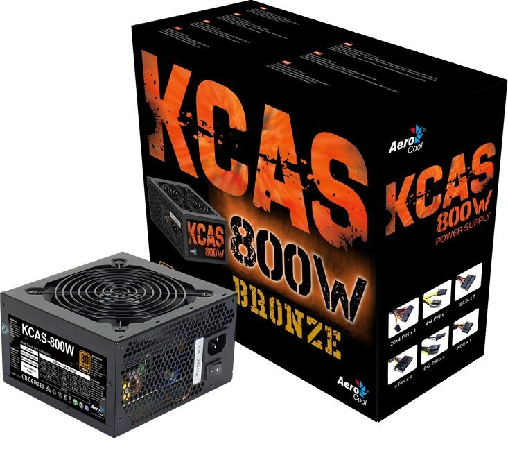 Aerocool Блок питания компьютера Блок питания Aerocool ATX 800W, KCAS ...