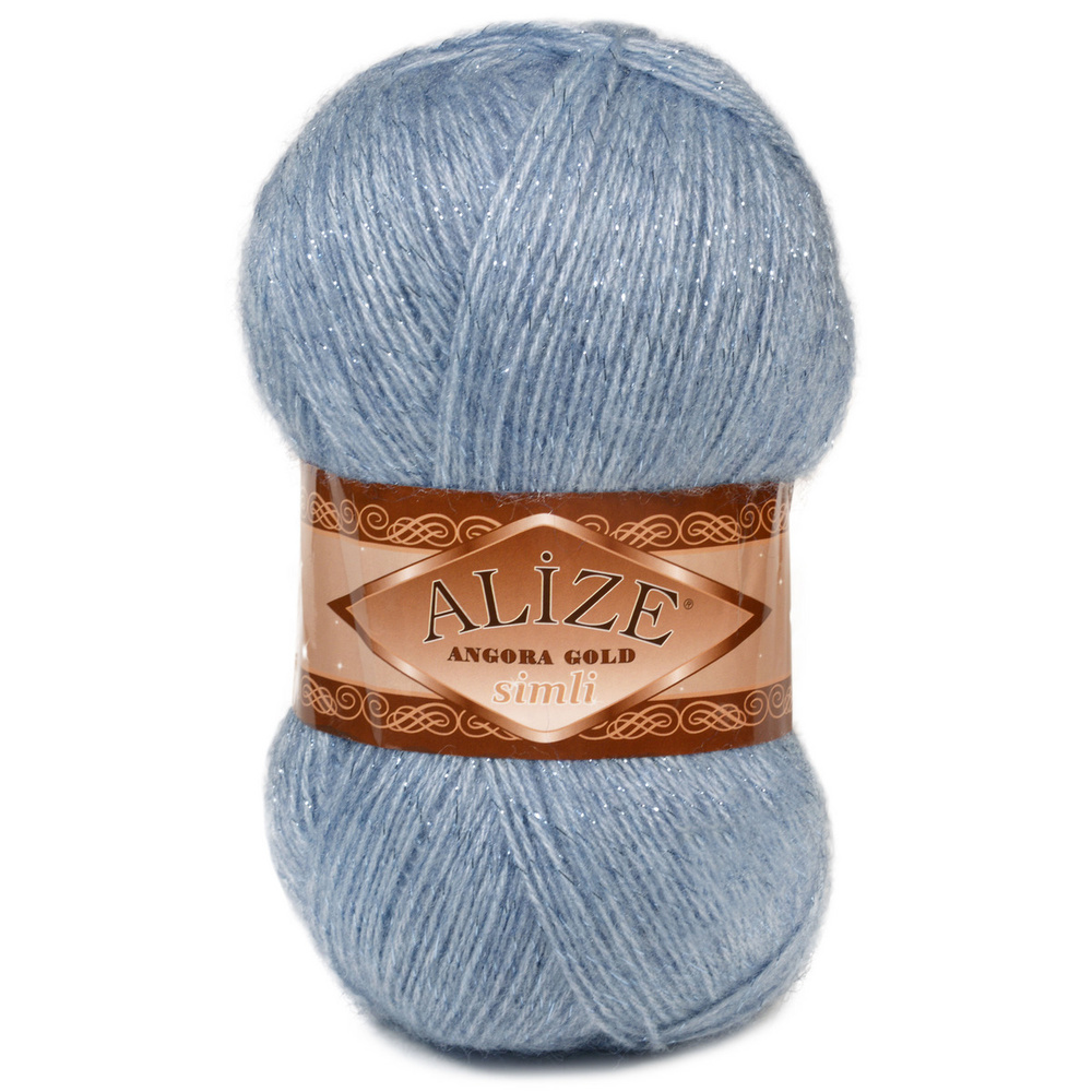 Пряжа Alize Angora Gold Simli: 221 (Светлый джинс) / Ализе Ангора Голд ...