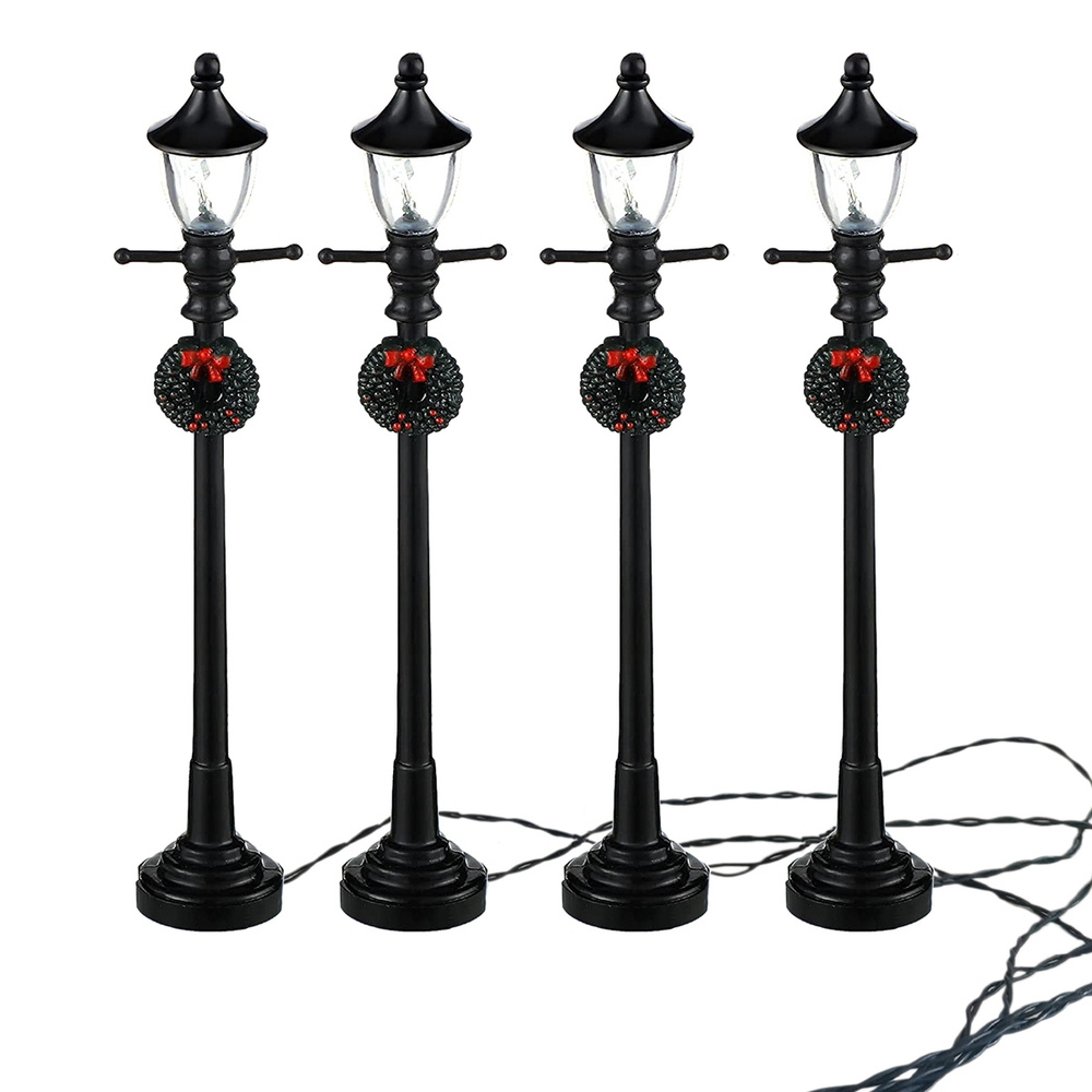 4Pcs Mini Christmas Lamp Post Train Миниатюрный уличный фонарь — купить в интернет-магазине OZON с быстрой доставкой