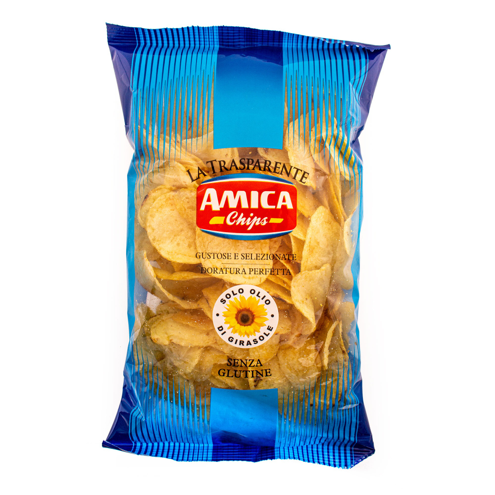 Чипсы картофельные классические LA TRASPARENTE, AMICA CHIPS, 0,100 кг  (прозрачный пакет)