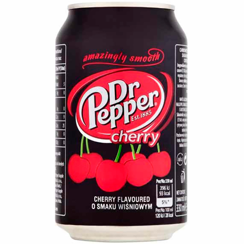 Напиток газированный Dr. Pepper Cherry, Доктор Пеппер Вишня, 0.33 л ...