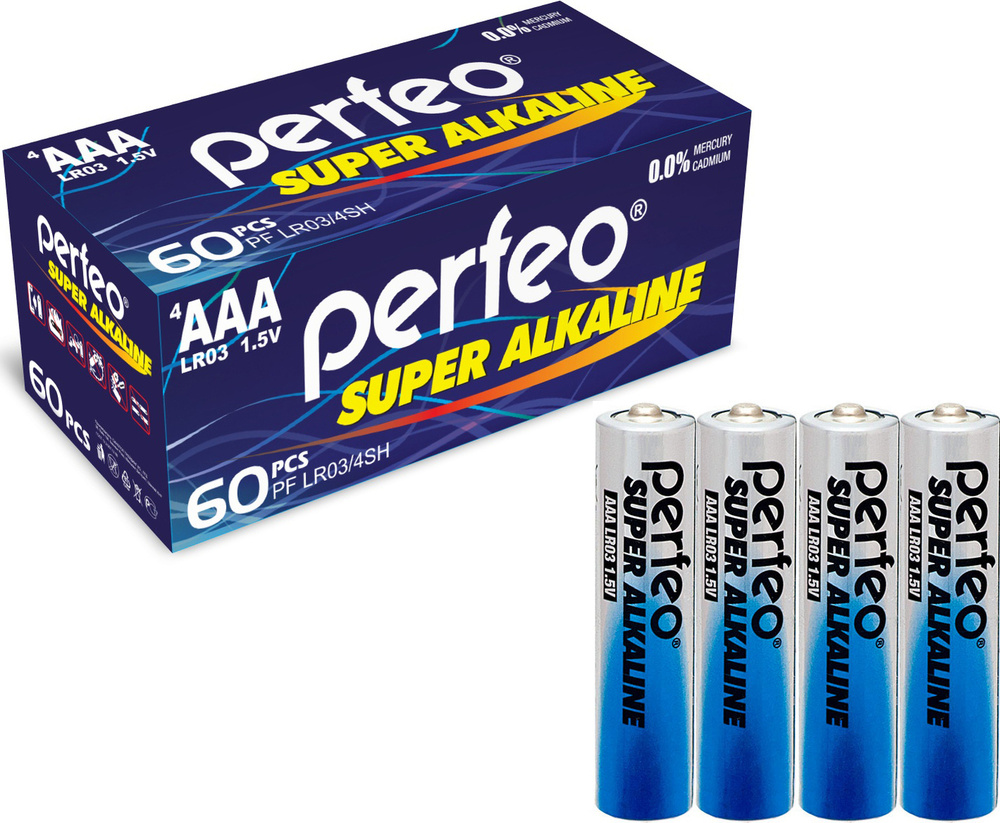 Батарейки Perfeo LR03 AAA Super Alkaline алкалиновые (щелочные ...