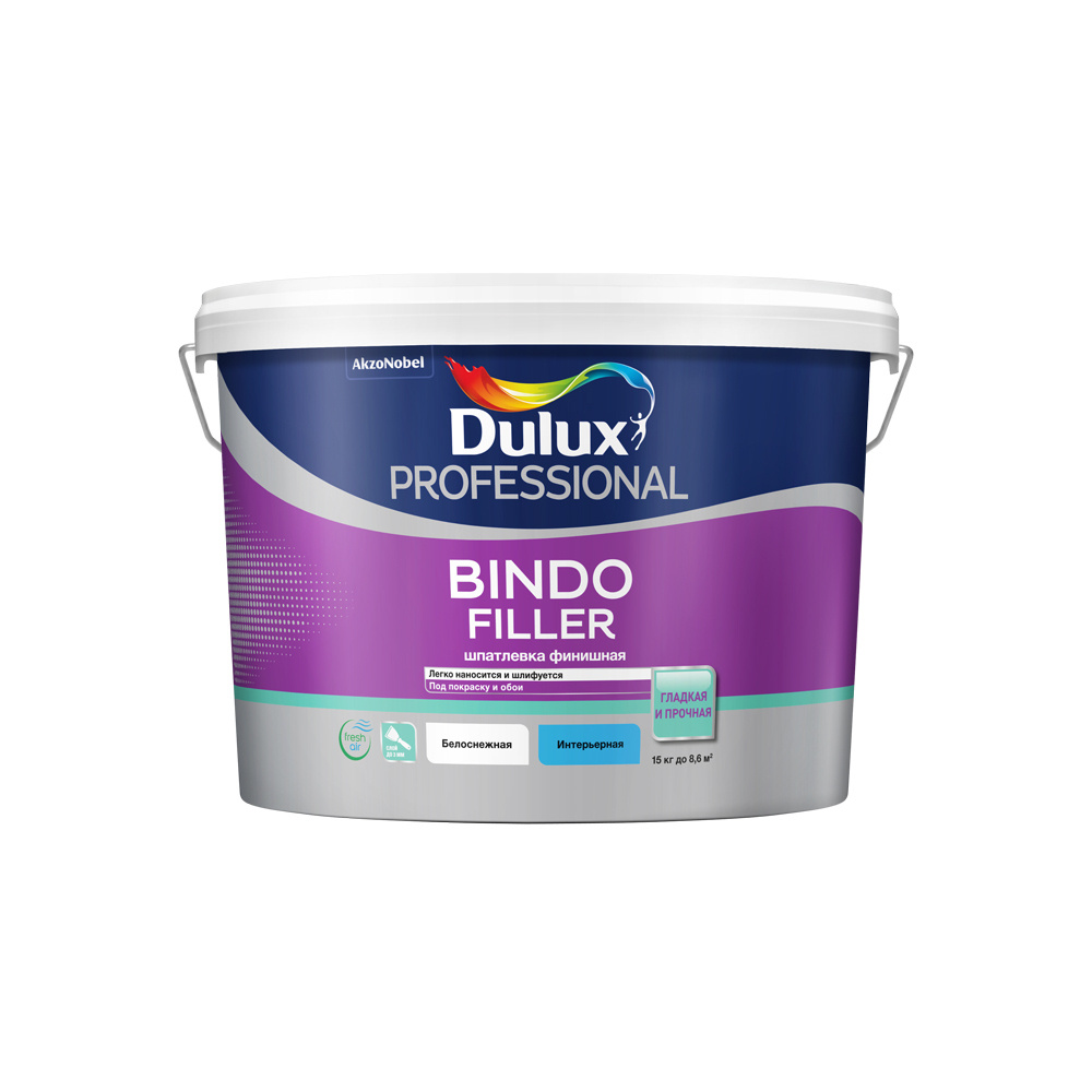 Шпатлевка для стен и потолков Dulux Professional Bindo Filler финишная 8,6 л / 15 кг  #1