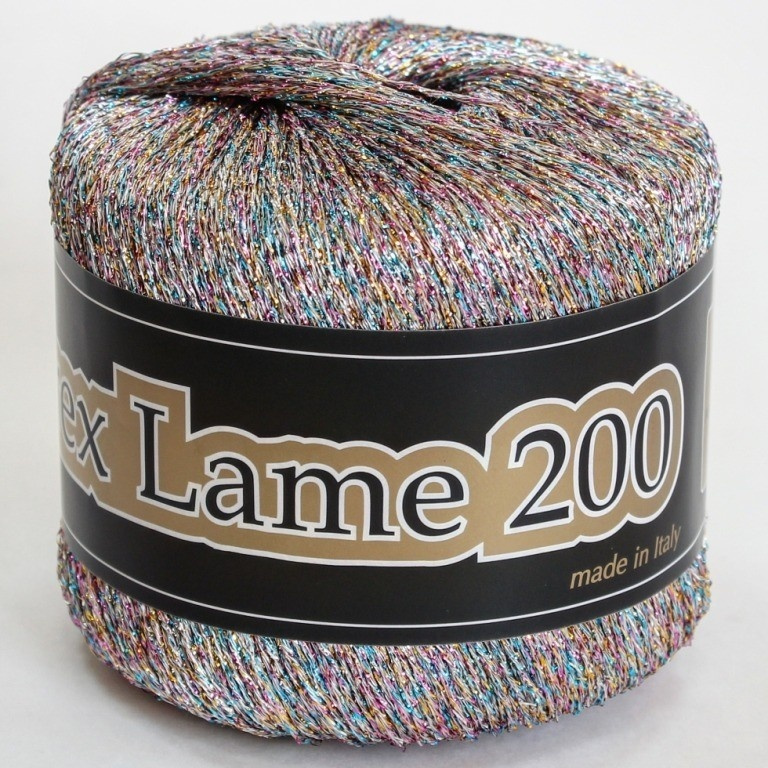 Пряжа Lurex Lame 200 (Люрекс Ламе 200) Seam 25 гр 200 м Цвет 960 мультиколор светлый  #1