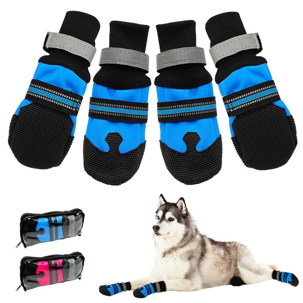 4PCS / Мягкие водонепроницаемые зимние ботинки для собак противоскользящиеснежные ботинки для средних больших собак - купить с доставкой по выгоднымценам в интернет-магазине OZON (1262293503)