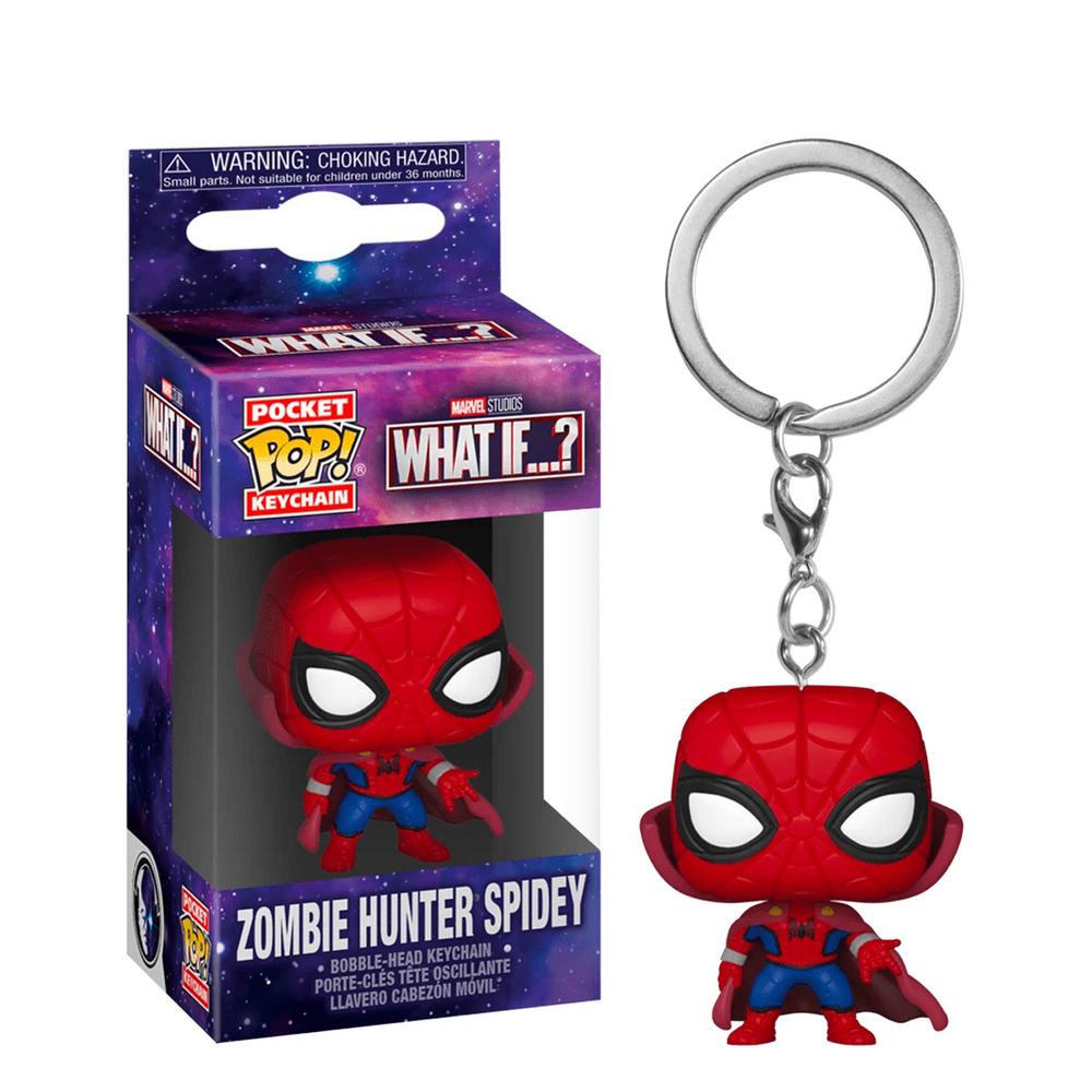 Брелок фигурка Человек-Паук Охотник на Зомби Zombie Hunter Spidey Keychain из мультсериала Что если Марвел #1