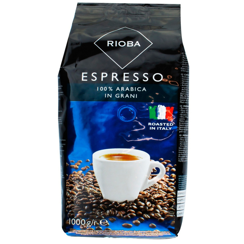 Кофе натуральный жаренный Rioba Espresso арабика в зернах 1 кг (Арабика ...