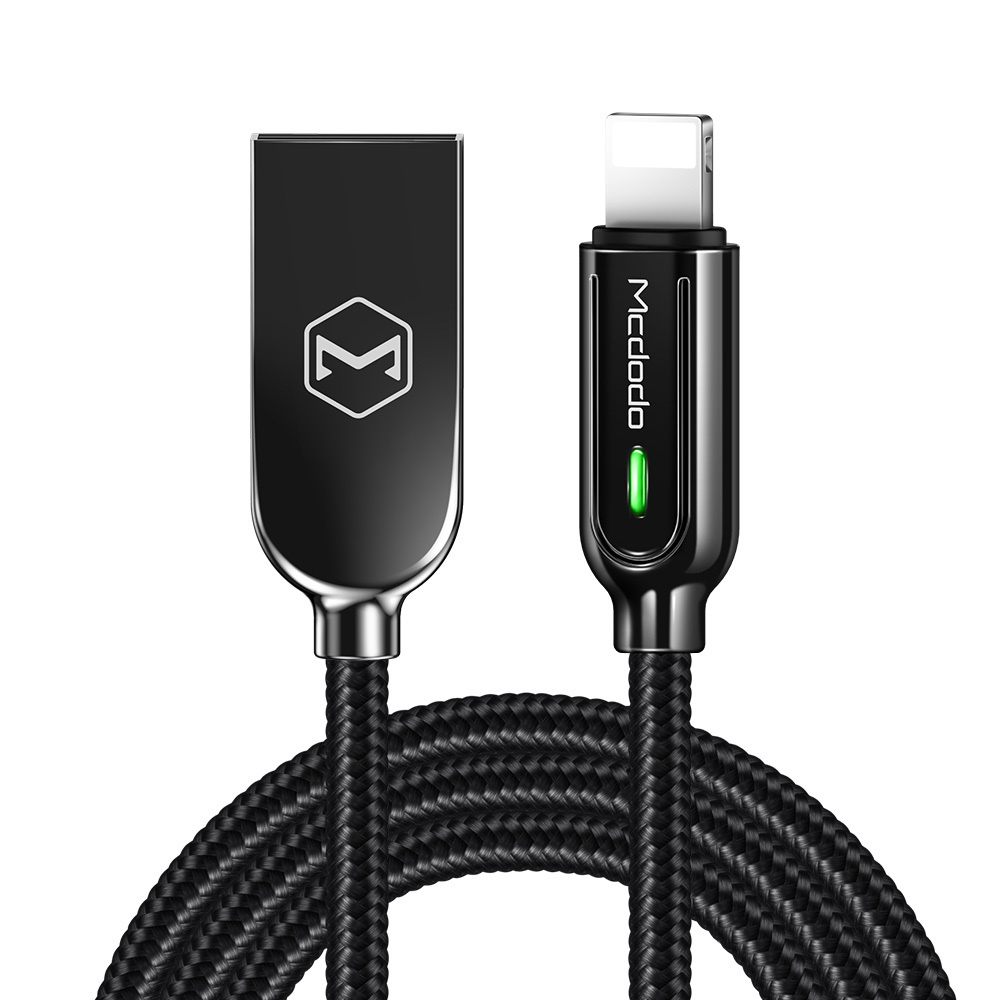 Кабель Apple Lightning Mcdodo Lightning с подсветкой и авто отключением  Smart Series Cable длина 1.8m, черный - купить по низкой цене в  интернет-магазине OZON (590080315)