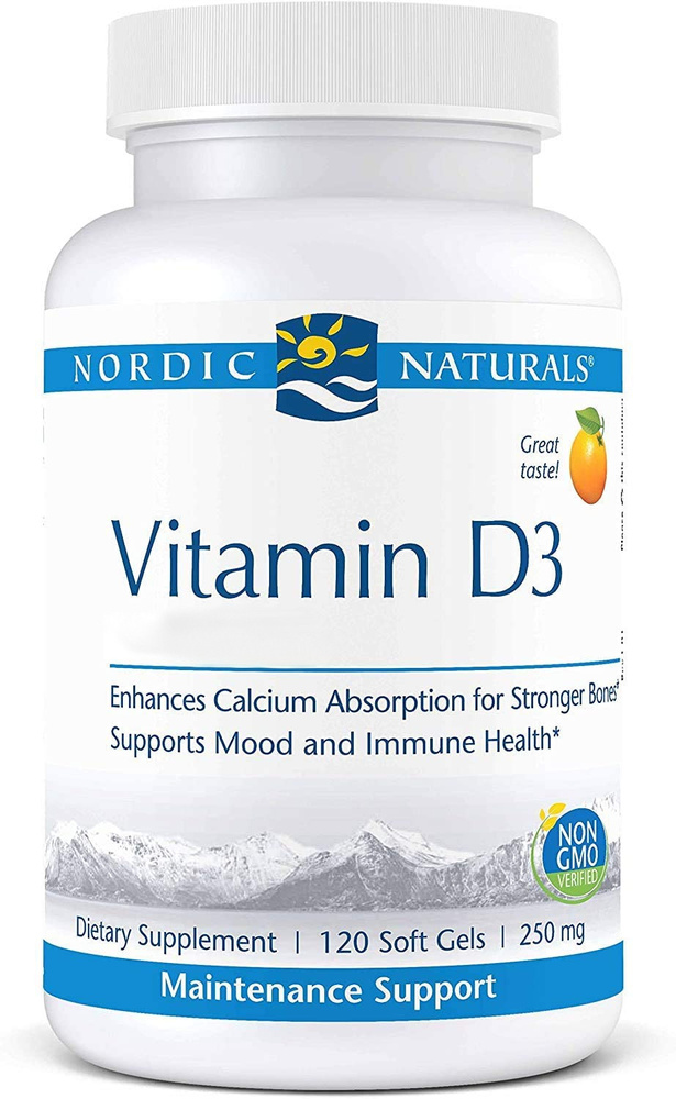 Nordic Naturals, Витамин D3 5000, со вкусом апельсина, 5000 МЕ