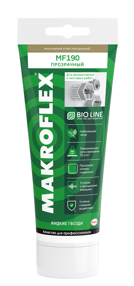 Клей монтажный полиакрилатный Makroflex Bio Line MF190 Ультрасильный прозрачный 185 г  #1