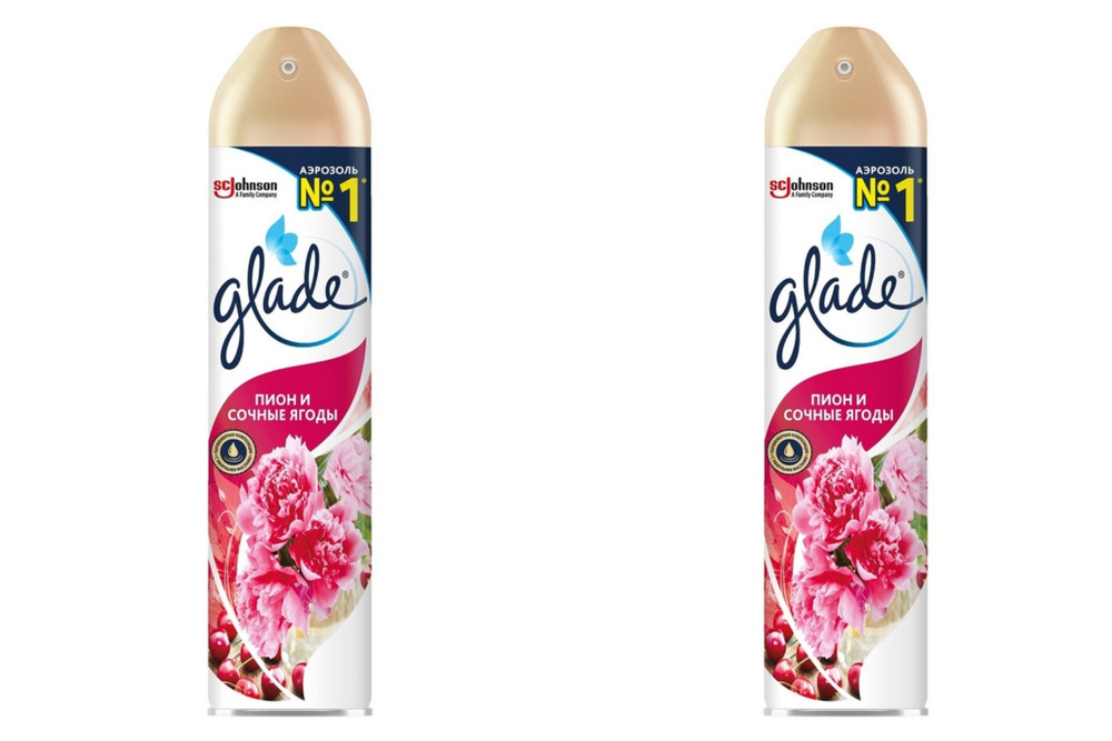 Glade Освежитель воздуха Пион и Сочные ягоды, аэрозоль, 300 мл, 2 шт/  #1