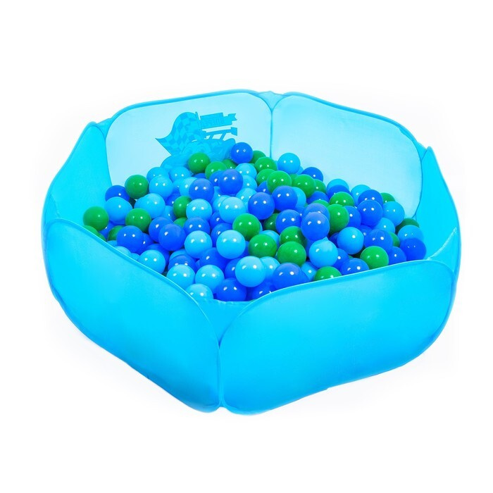 Шарики для сухого бассейна с рисунком, диаметр шара 7,5 см, набор 60 штук, цвет морской  #1