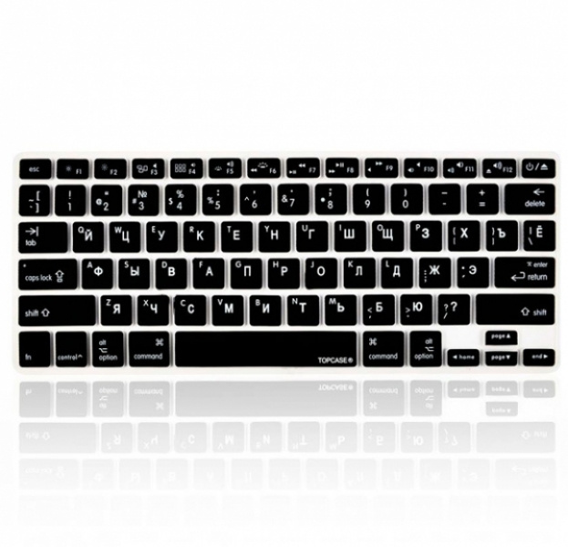 Черная силиконовая накладка на клавиатуру для Macbook Air/Pro 13/15 (US)  #1