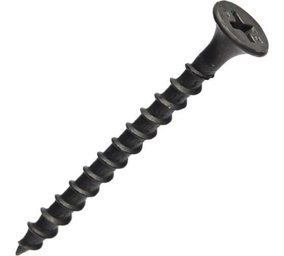 Саморез гипсокартон/металл 3,5х45 черный screw-GM-45 Крепдил ( упак.11кг.)  #1