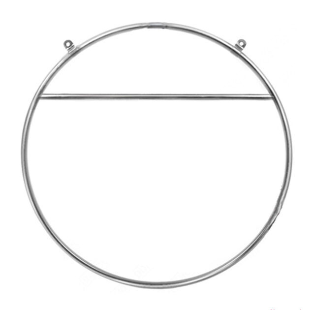 Металлическое кольцо для воздушной гимнастики. С двумя подвесами и перекладиной. Цвет серебристый. Диаметр #1