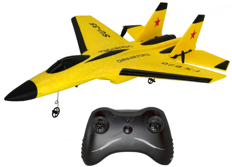 Радиоуправляемый самолет SU-35 для начинающих 2.4G - FX820-YELLOW  #1