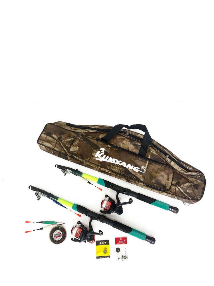 Удилище с катушкой. Рыболовный набор для поплавочной рыбалки. 240см ...