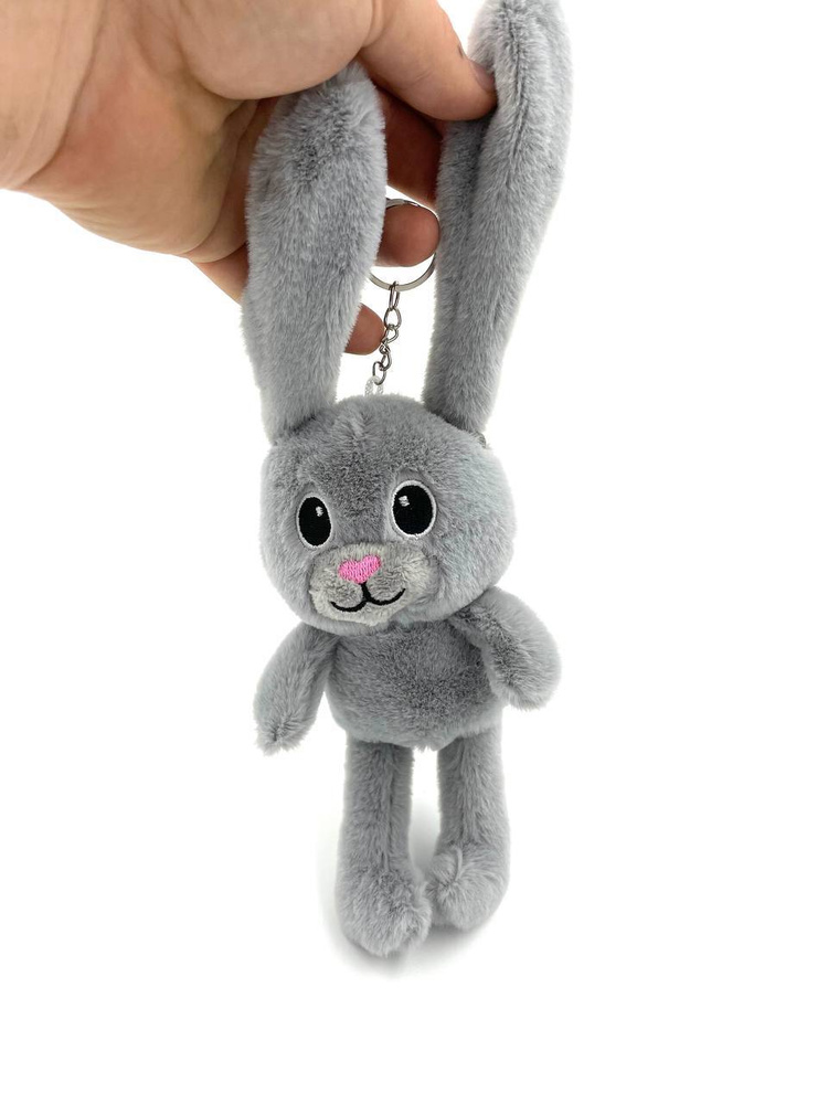 Серый зайка брелок мягкая игрушка - купить с доставкой по выгодным ...