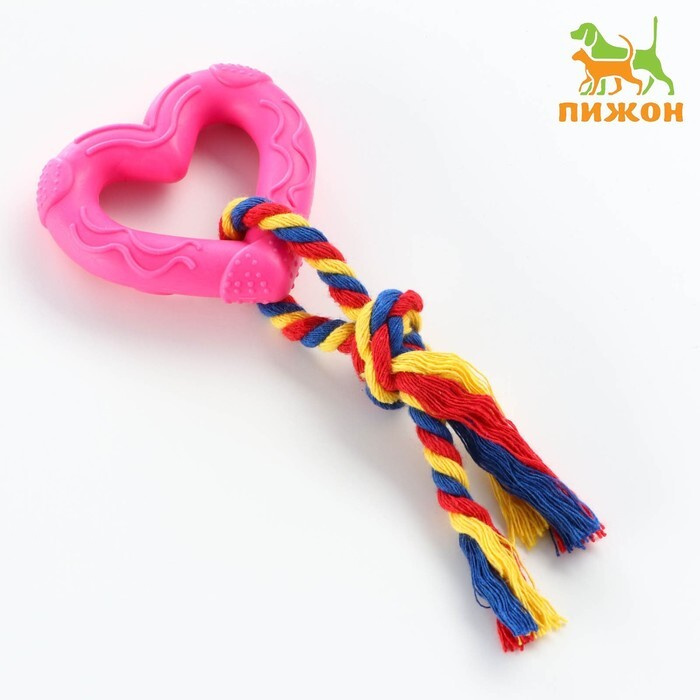 Игрушка "Сердечко с канатом", 7 см, розовое - купить с доставкой по ...