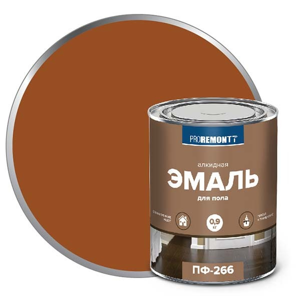 Эмаль для пола ПФ-266 Proremontt желто-коричневая 0,9кг; 0006700 купить ...