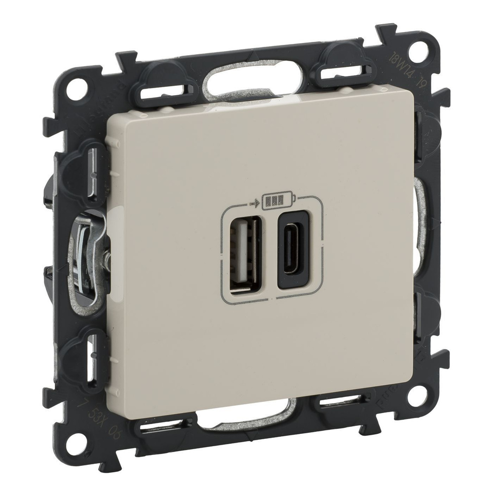 753206 Legrand Valena LIFE.Зарядное устройство с двумя USB-разьемами ...