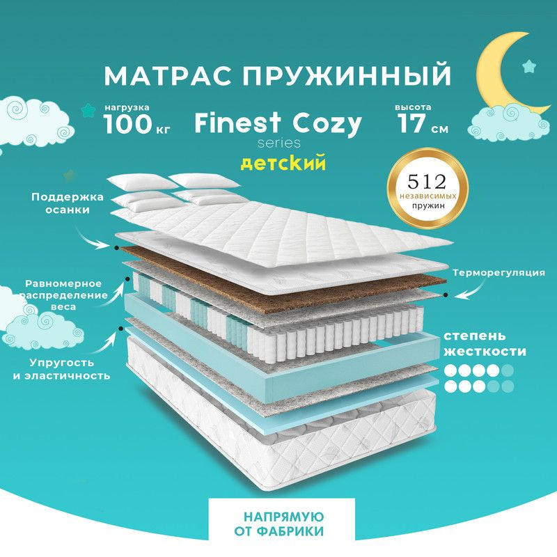 PRIME SLEEP Матрас Finest Cozy, Независимые пружины, 70х140 см #1