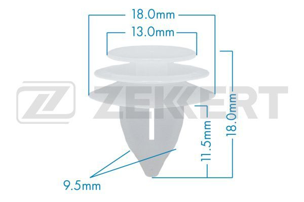 Zekkert Клипса крепежная автомобильная, 10 шт. #1