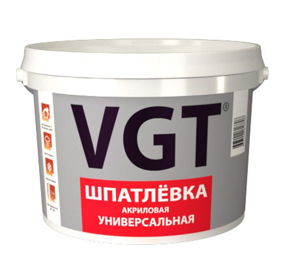 Универсальная акриловая шпатлёвка VGT Шпатлевка ВГТ акрил 3,6кг  #1