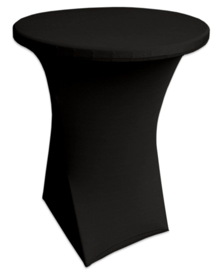 Стрейчевый чехол на коктейльный стол цвет черный для столов d-80 см. h-110 см.  #1