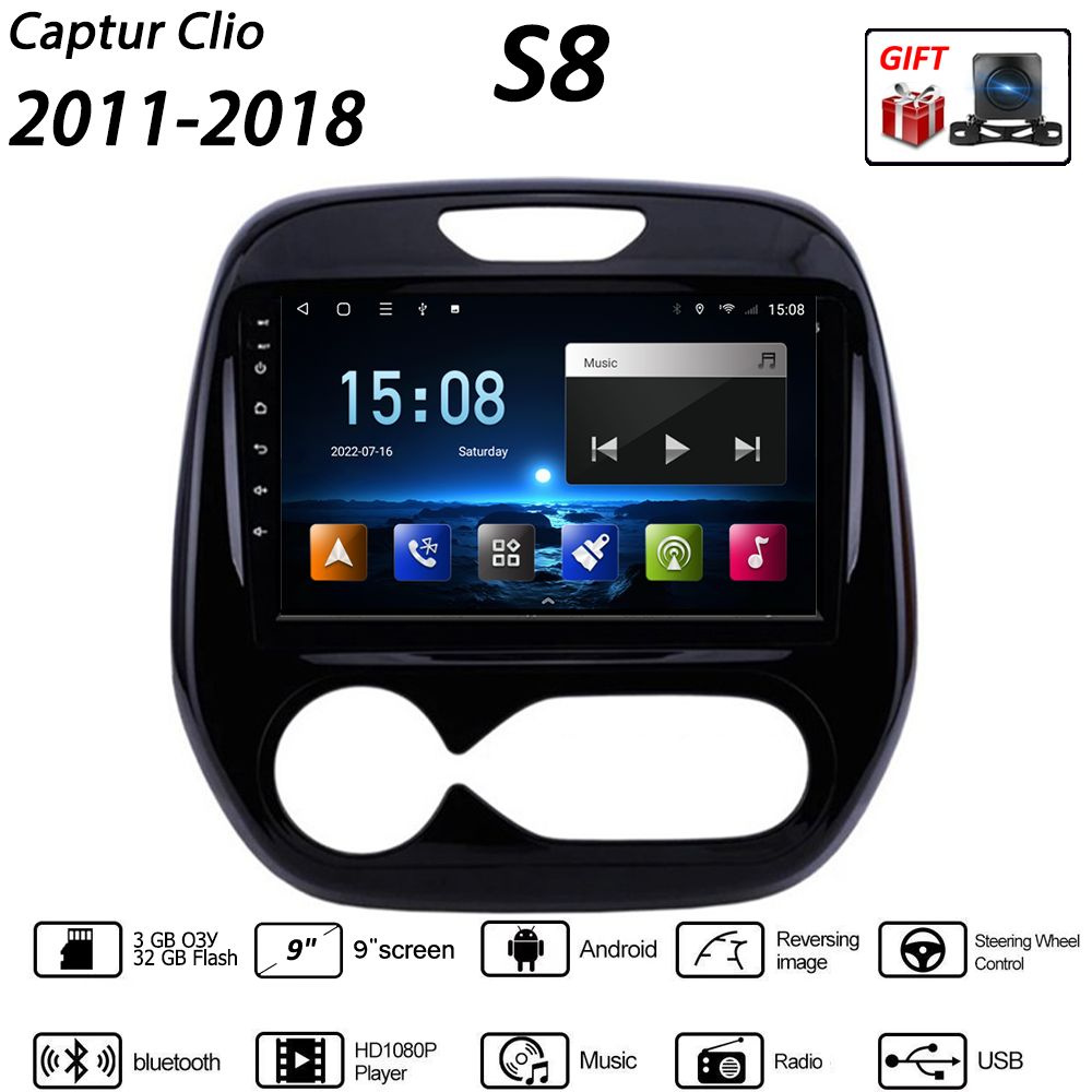 Штатная магнитола 2 дин Андроид Рено Каптур/Renault Captur Clio 2011 ...