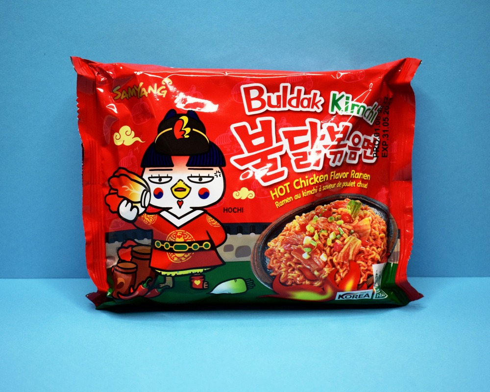 SAMYANG HOT CHICKEN FLAVOR RAMEN BULDAK KIMCHI / Лапша со вкусом острой  курицы и кимчи из Кореи / 135г.