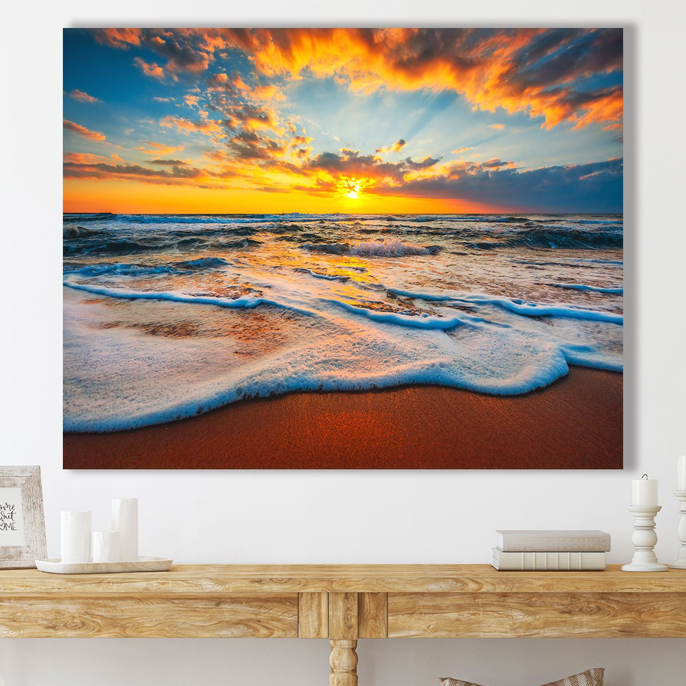 Картина для интерьера Добродаров 52х66 Пейзаж / Море / Закат К0253 - купить  по низкой цене в интернет-магазине OZON (757630211)