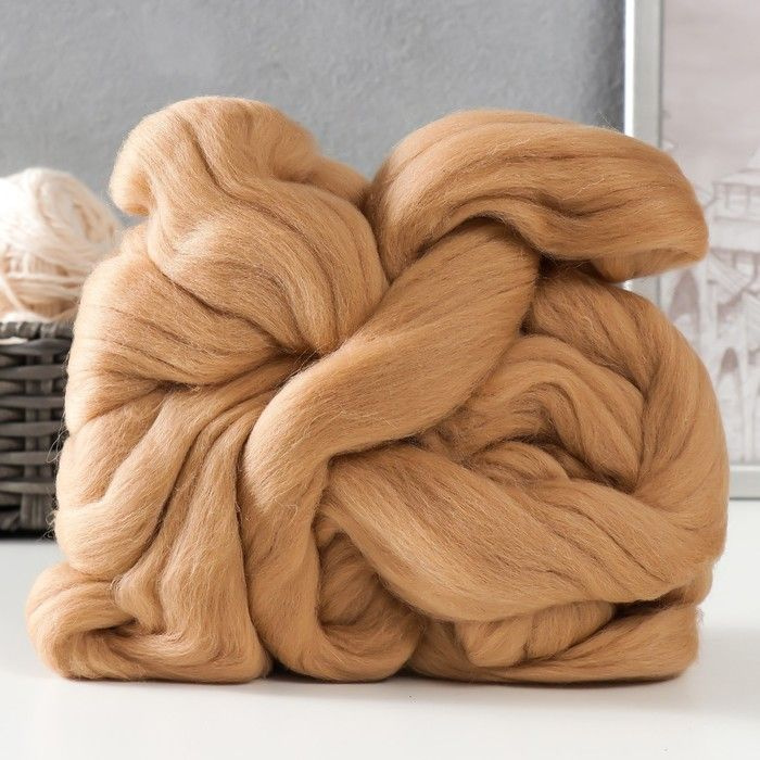 Гребенная лента Пряжа из Троицка 100% полутонкая шерсть 100гр, 124 ...