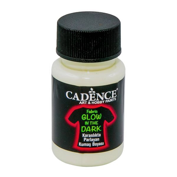 Акриловая люминисцентная краска для ткани Cadence Fabric Glow In The Dark Paint, 50 ml. Natural F02  #1