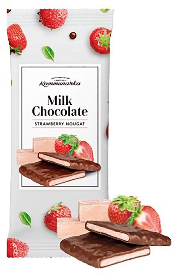Шоколад молочный Коммунарка Milk Chocolate strawberry nougat с ...