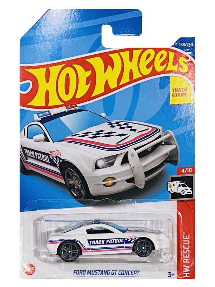 HCW25 Машинка металлическая игрушка Hot Wheels коллекционная модель FORD MUSTANG GT CONCEPT белый  #1