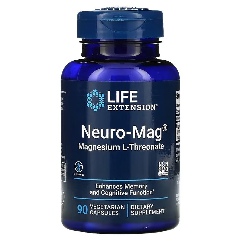 Магний Л-треонат (нейро-маг) Life Extension Neuro-Mag Magnesium L-Threonate 90 вегетарианских капсул #1