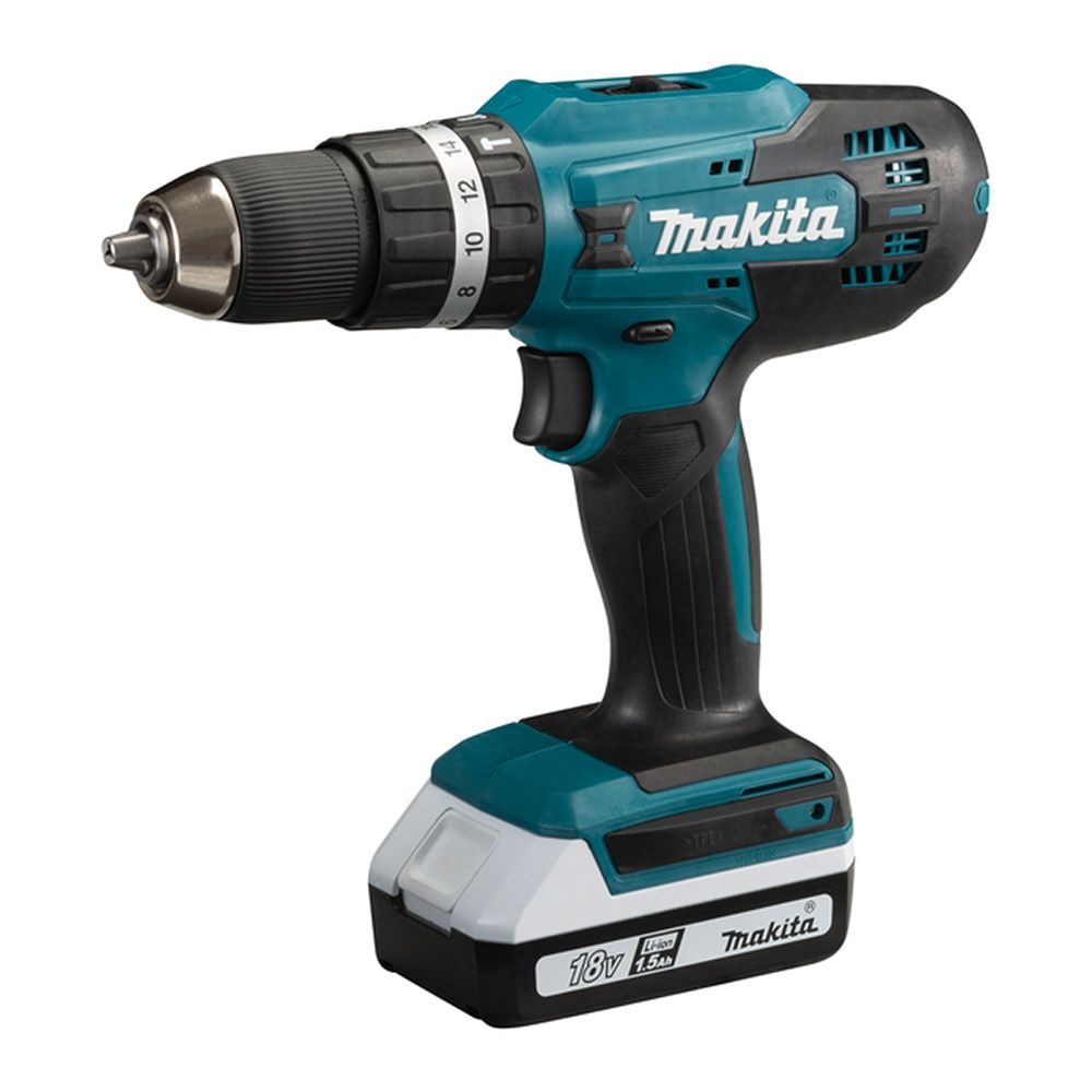 Дрель-шуруповерт аккумуляторная ударная Makita HP488DWE (HP488DWE) 18В 2х1,5Ач Li-Ion 2 АКБ иЗУ  #1