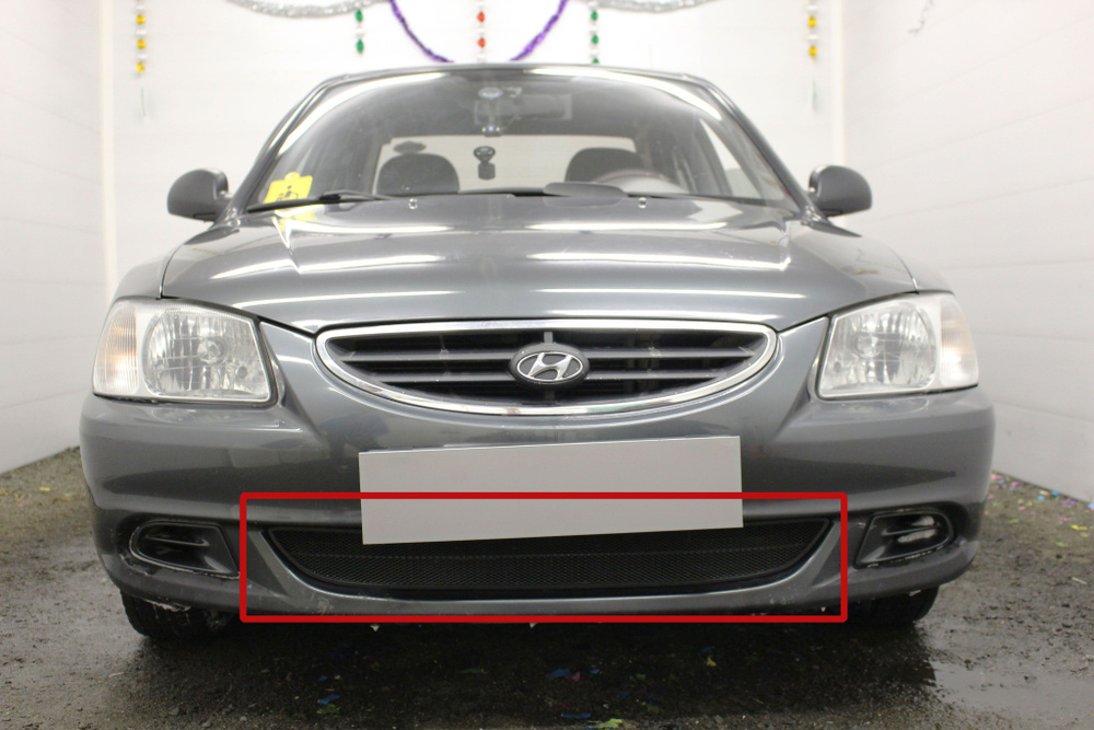 Защитная сетка радиатора черная Hyundai Accent (1999-2012) / съемная ...