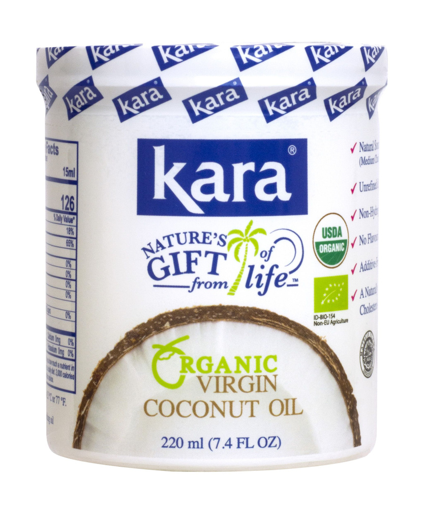 Органическое кокосовое масло Kara Organic 100%, для еды, безлактозное, 220  мл - купить с доставкой по выгодным ценам в интернет-магазине OZON  (511473613)