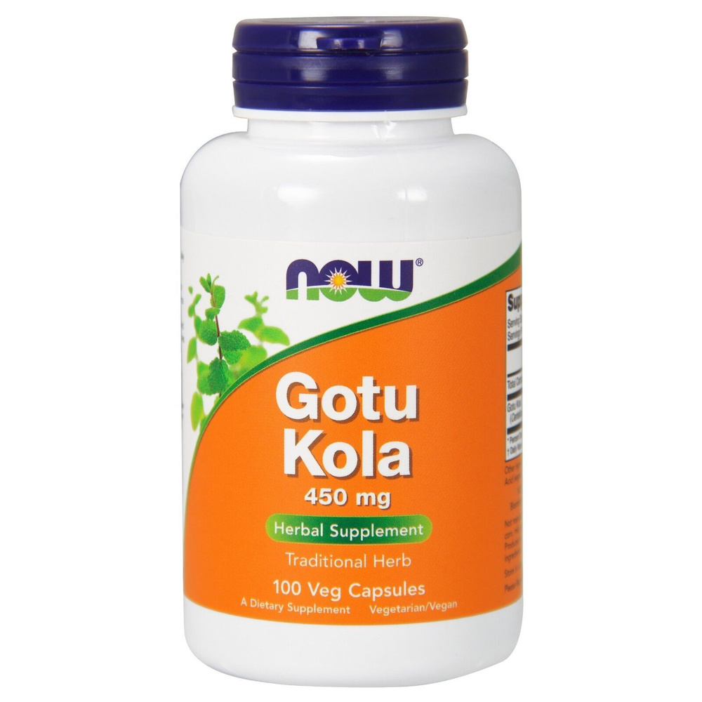 NOW Gotu Kola 450 mg 100 veg caps / Готу кола 450 мг. 100 капсул NOW США / Ноотроп, антиоксидант. Улучшает #1