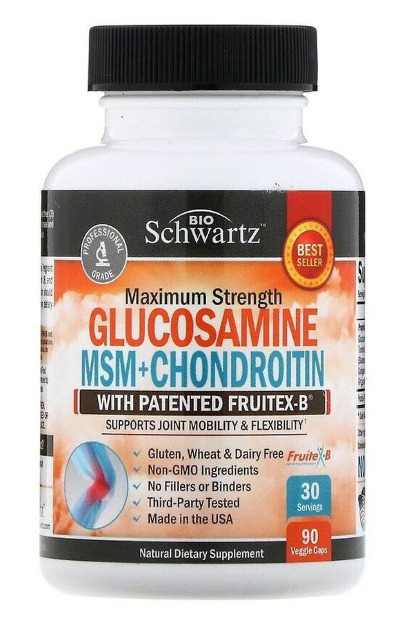 Глюкозамин Хондроитин МСМ, BioSchwartz, 90 капсул, для связок, суставов ...