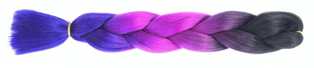 Канекалон для волос трехцветный темно-серый/лавандовый/фиолетовый  #1