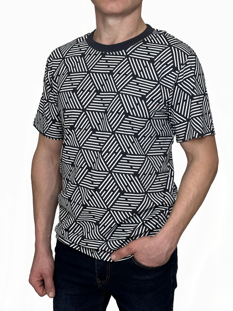 Футболка Богатырь, размер 50, цвет белый, темно-серый, 100% Хлопок ...