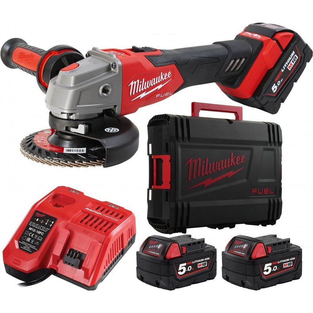 УШМ Milwaukee M18 FSAG125XB-502X FUEL Li-Ion 5Ач аккумуляторная