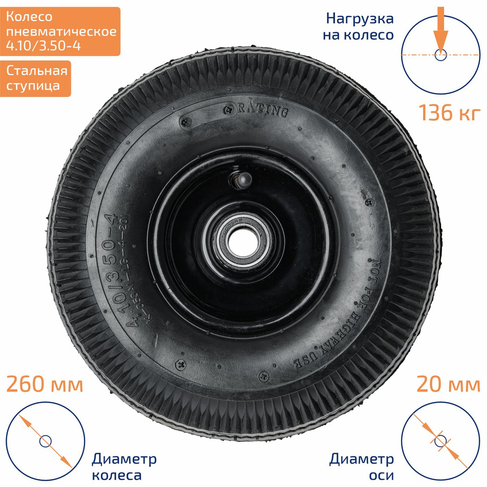 Колесо для садовой тачки Колесо пневматическое, 136 кг - купить по ...