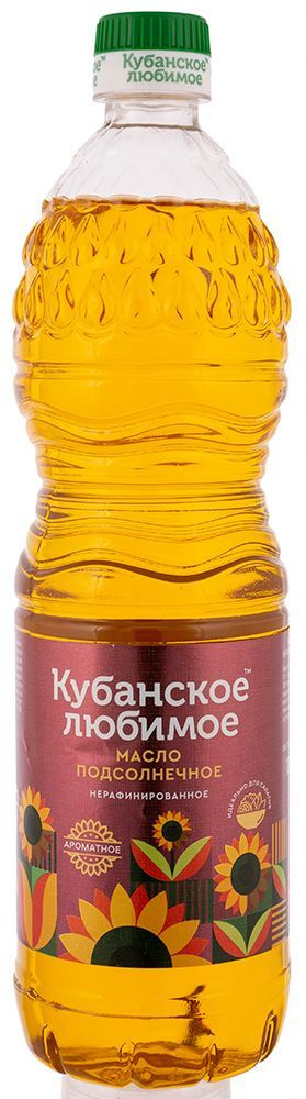 Масло КУБАНСКОЕ ЛЮБИМОЕ подсолнечное нерафинированное, 800 мл * 4 шт ...