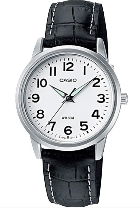 Кварцевые женские наручные часы Casio Collection LTP-1303L-7B на кожаном ремешке  #1